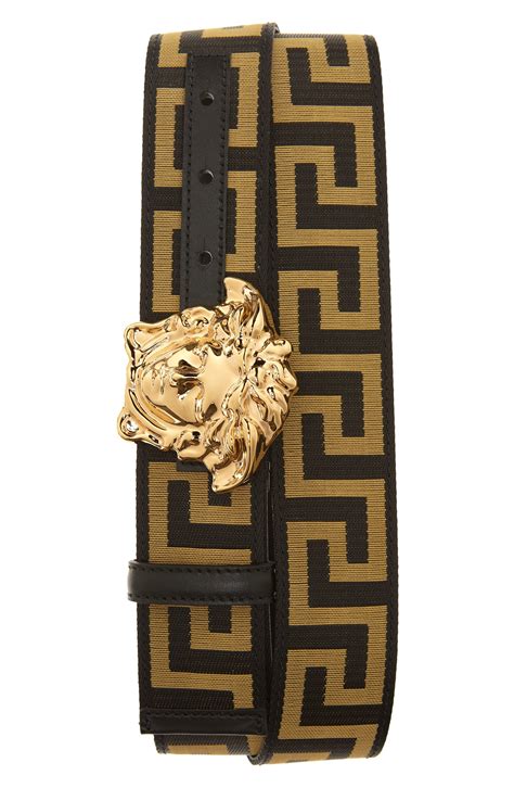 first versace belt|Versace First Line La Medusa La Greca Web Belt .